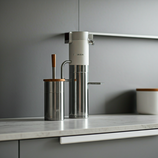 Modern kitchen mixer in a bright stylish kitchen